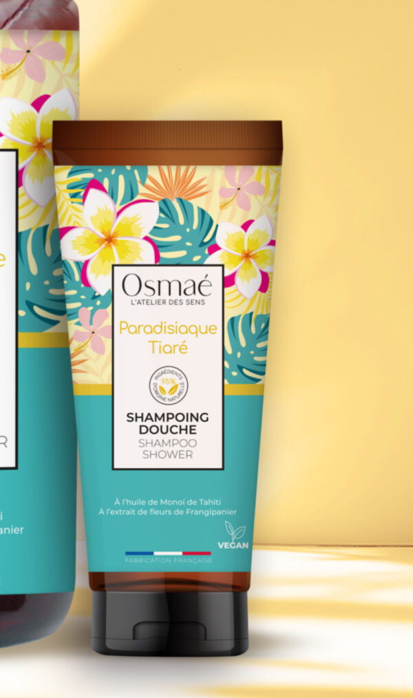 法国 OSMAE【夏日岛屿香】3合1洁面洗发沐浴清洁啫喱露200ml - 天堂蒂亚蕾 Paradisiaque Tiaré