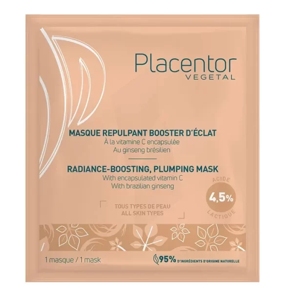 法国Placentor masque booster 焕亮丰盈面膜 25G 一次使用即可带来“熬夜急救”的好气色效果 蕴含 4%乳酸  包裹型VC