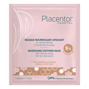 法国 placentor SOS 急救舒缓滋养面膜（Nourrissant Apaisant）25G 蕴含 麦卢卡蜂蜜、皮树提取物、尿囊素、植物角鲨烷（5%）有效缓解泛红、干痒与紧绷不适